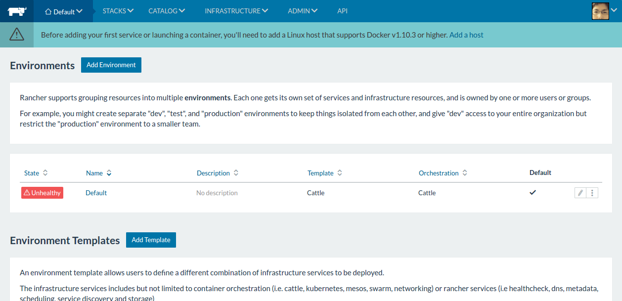 Rancher Manage Environments