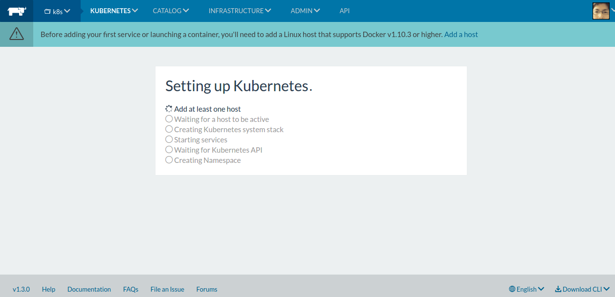 Rancher Setting up Kubernetes