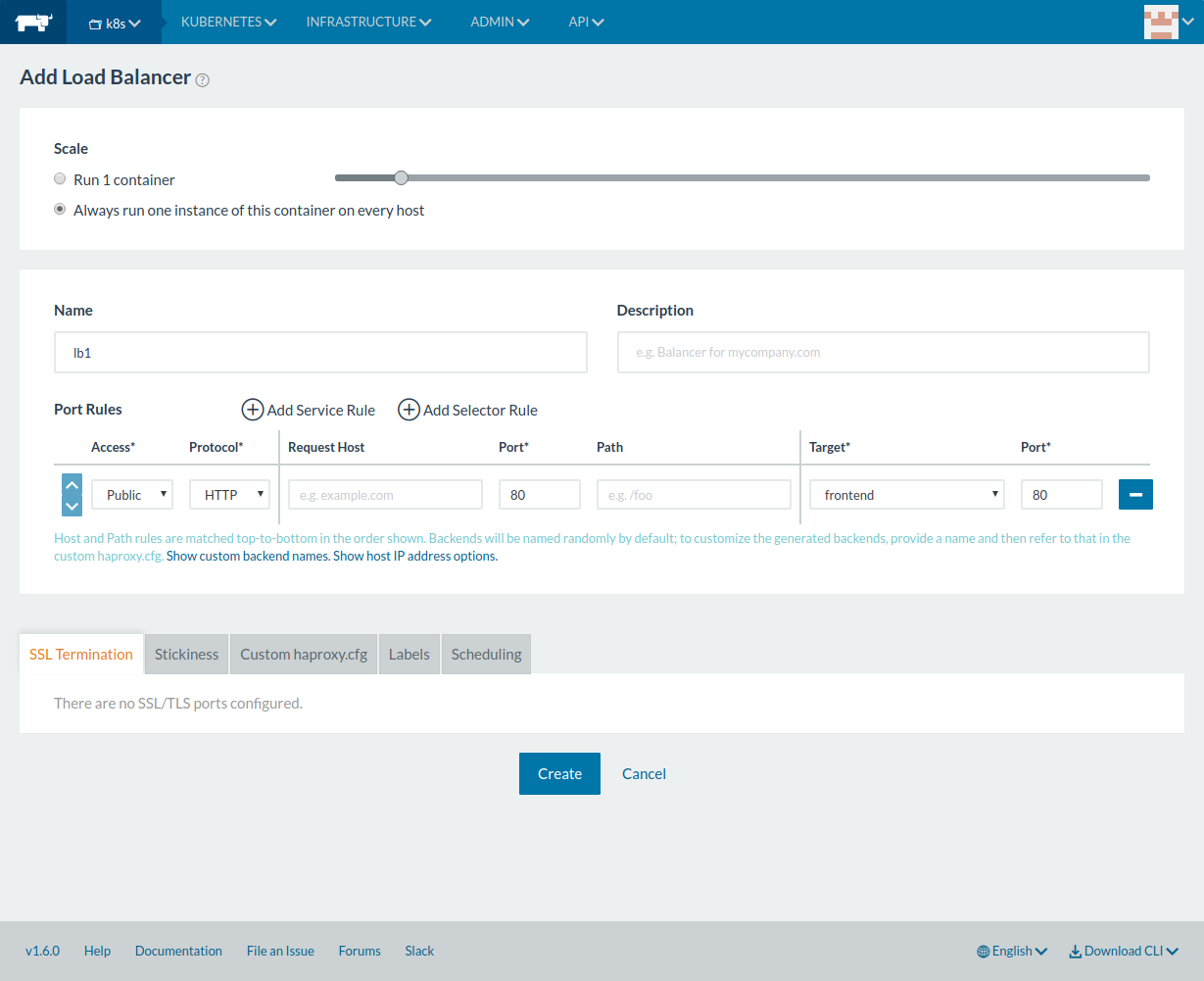 Rancher Add Load Balancer